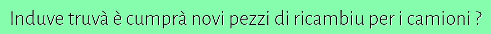 Induve truvà è cumprà novi pezzi di ricambiu per i camioni ?