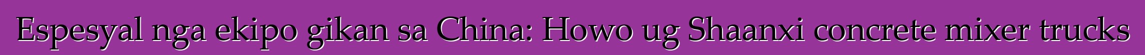 Espesyal nga ekipo gikan sa China: Howo ug Shaanxi concrete mixer trucks