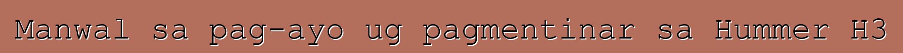 Manwal sa pag-ayo ug pagmentinar sa Hummer H3