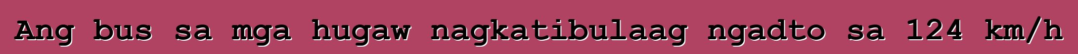 Ang bus sa mga hugaw nagkatibulaag ngadto sa 124 km/h