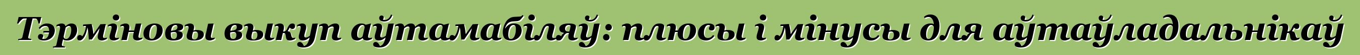 Тэрміновы выкуп аўтамабіляў: плюсы і мінусы для аўтаўладальнікаў