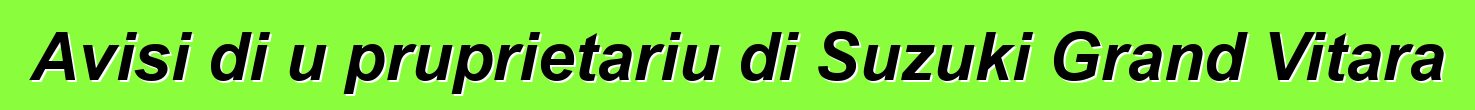 Avisi di u pruprietariu di Suzuki Grand Vitara