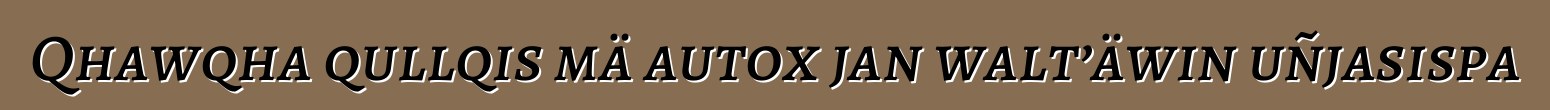 Qhawqha qullqis mä autox jan walt’äwin uñjasispa
