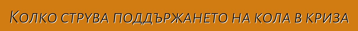 Колко струва поддържането на кола в криза
