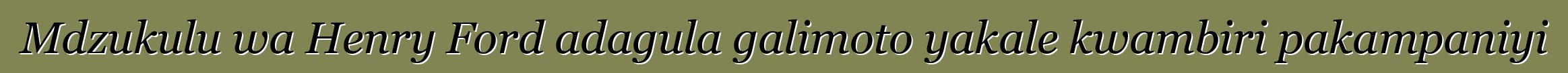 Mdzukulu wa Henry Ford adagula galimoto yakale kwambiri pakampaniyi