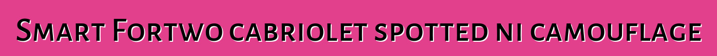 Smart Fortwo cabriolet spotted ni camouflage