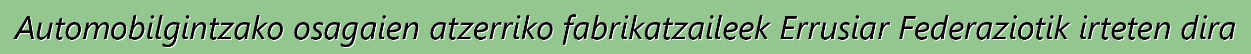 Automobilgintzako osagaien atzerriko fabrikatzaileek Errusiar Federaziotik irteten dira