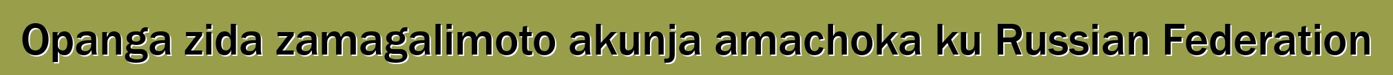 Opanga zida zamagalimoto akunja amachoka ku Russian Federation