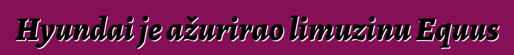Hyundai je ažurirao limuzinu Equus