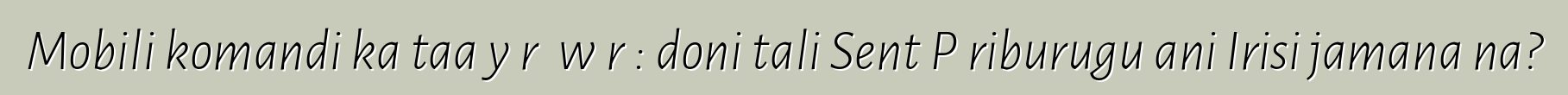 Mobili komandi ka taa yɔrɔ wɛrɛ: doni tali Sent Pɛriburugu ani Irisi jamana na?