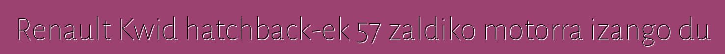Renault Kwid hatchback-ek 57 zaldiko motorra izango du