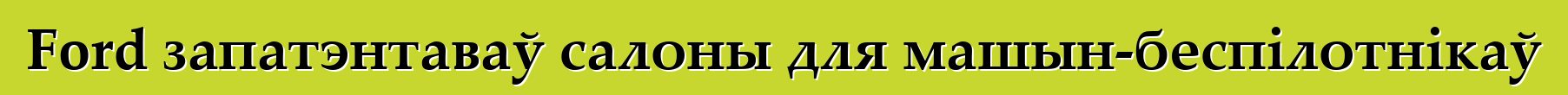 Ford запатэнтаваў салоны для машын-беспілотнікаў