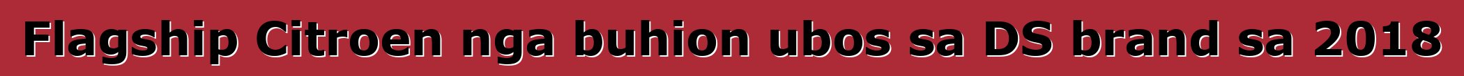 Flagship Citroen nga buhion ubos sa DS brand sa 2018