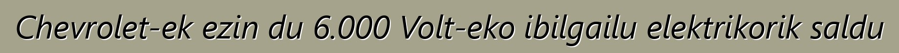 Chevrolet-ek ezin du 6.000 Volt-eko ibilgailu elektrikorik saldu
