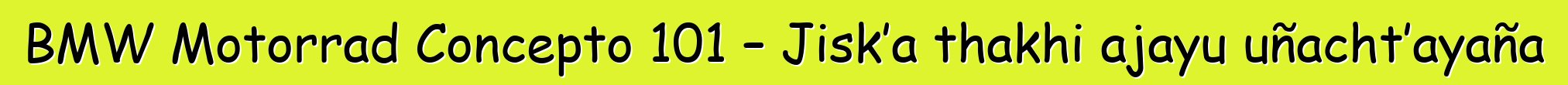 BMW Motorrad Concepto 101 – Jisk’a thakhi ajayu uñacht’ayaña