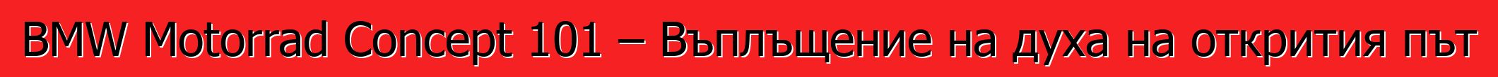 BMW Motorrad Concept 101 – Въплъщение на духа на открития път