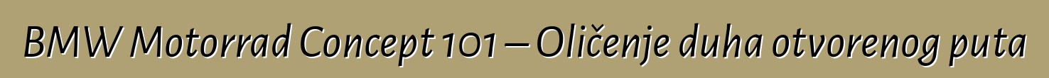 BMW Motorrad Concept 101 – Oličenje duha otvorenog puta