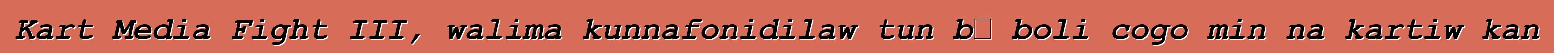 Kart Media Fight III, walima kunnafonidilaw tun bɛ boli cogo min na kartiw kan