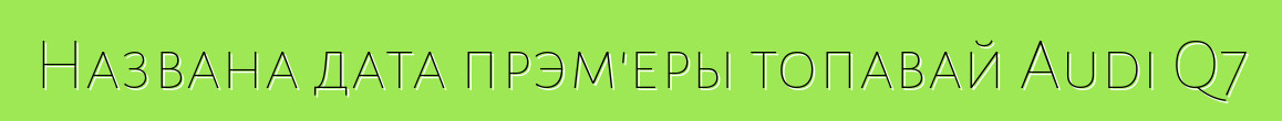 Названа дата прэм'еры топавай Audi Q7