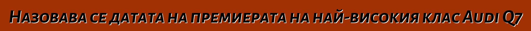 Назовава се датата на премиерата на най-високия клас Audi Q7