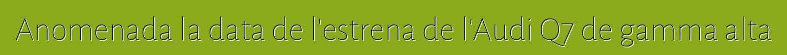 Anomenada la data de l'estrena de l'Audi Q7 de gamma alta