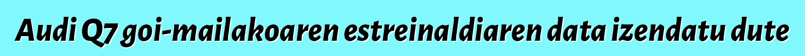 Audi Q7 goi-mailakoaren estreinaldiaren data izendatu dute