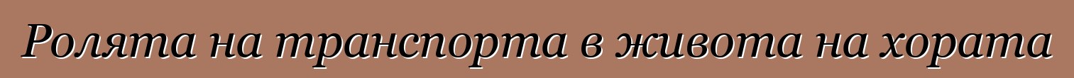 Ролята на транспорта в живота на хората