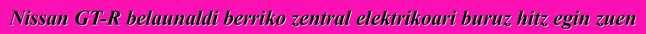 Nissan GT-R belaunaldi berriko zentral elektrikoari buruz hitz egin zuen
