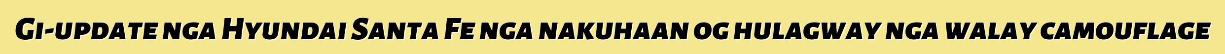 Gi-update nga Hyundai Santa Fe nga nakuhaan og hulagway nga walay camouflage