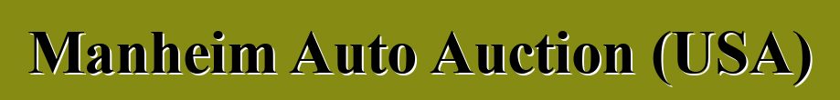 Manheim Auto Auction (USA)