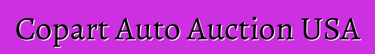 Copart Auto Auction USA