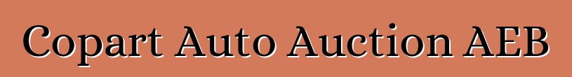 Copart Auto Auction AEB