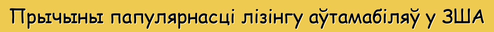 Прычыны папулярнасці лізінгу аўтамабіляў у ЗША