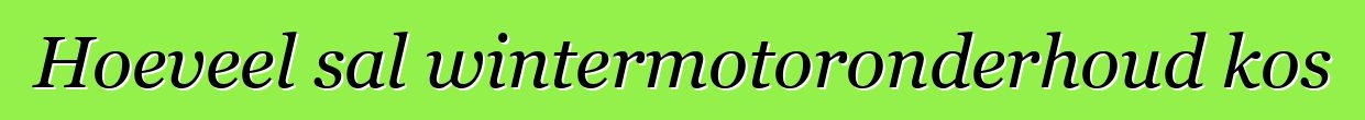 Hoeveel sal wintermotoronderhoud kos