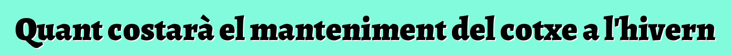 Quant costarà el manteniment del cotxe a l'hivern