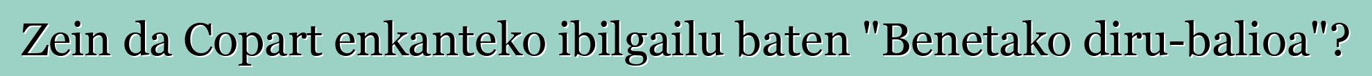 Zein da Copart enkanteko ibilgailu baten "Benetako diru-balioa"?