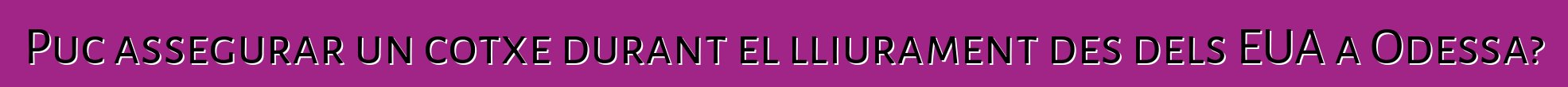 Puc assegurar un cotxe durant el lliurament des dels EUA a Odessa?