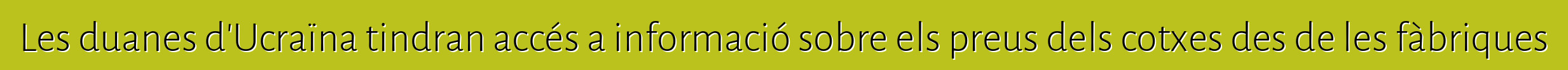 Les duanes d'Ucraïna tindran accés a informació sobre els preus dels cotxes des de les fàbriques