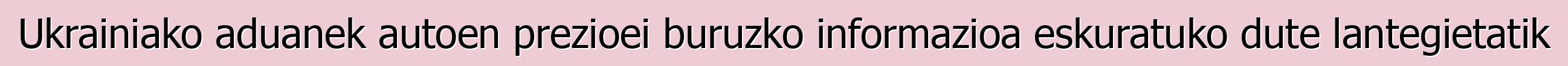 Ukrainiako aduanek autoen prezioei buruzko informazioa eskuratuko dute lantegietatik
