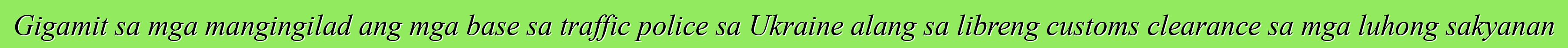 Gigamit sa mga mangingilad ang mga base sa traffic police sa Ukraine alang sa libreng customs clearance sa mga luhong sakyanan