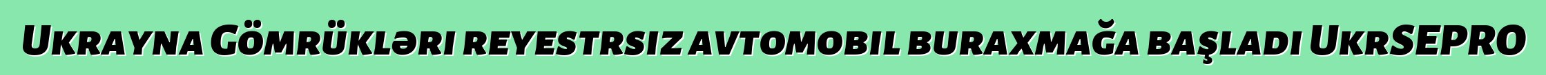 Ukrayna Gömrükləri reyestrsiz avtomobil buraxmağa başladı UkrSEPRO