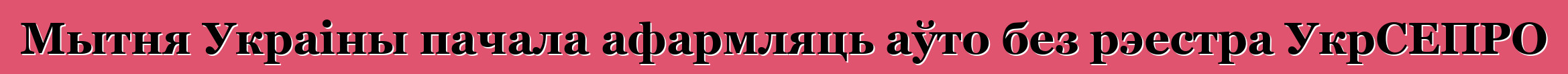 Мытня Украіны пачала афармляць аўто без рэестра УкрСЕПРО
