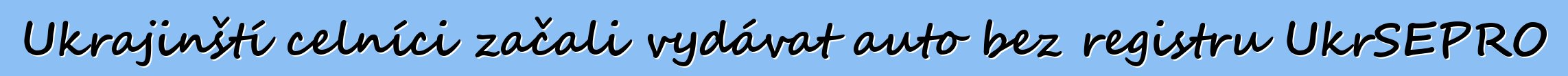 Ukrajinští celníci začali vydávat auto bez registru UkrSEPRO