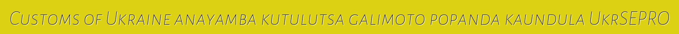 Customs of Ukraine anayamba kutulutsa galimoto popanda kaundula UkrSEPRO