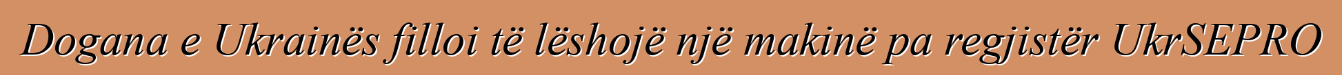 Dogana e Ukrainës filloi të lëshojë një makinë pa regjistër UkrSEPRO