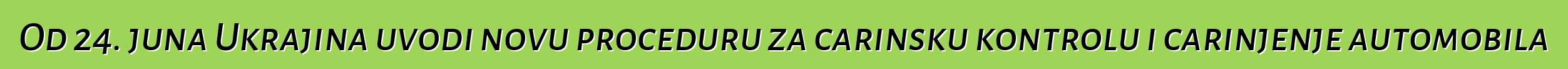 Od 24. juna Ukrajina uvodi novu proceduru za carinsku kontrolu i carinjenje automobila