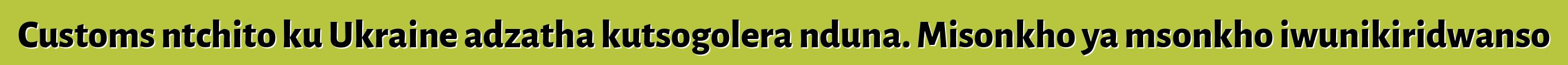 Customs ntchito ku Ukraine adzatha kutsogolera nduna. Misonkho ya msonkho iwunikiridwanso