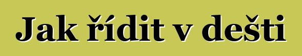 Jak řídit v dešti