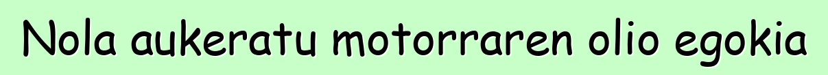 Nola aukeratu motorraren olio egokia