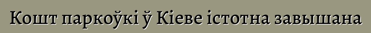 Кошт паркоўкі ў Кіеве істотна завышана